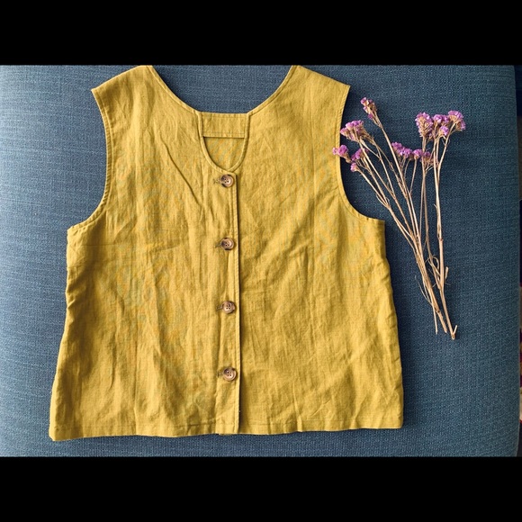 Japanese Casual linen Loose top Size Small - Picture 2 of 4